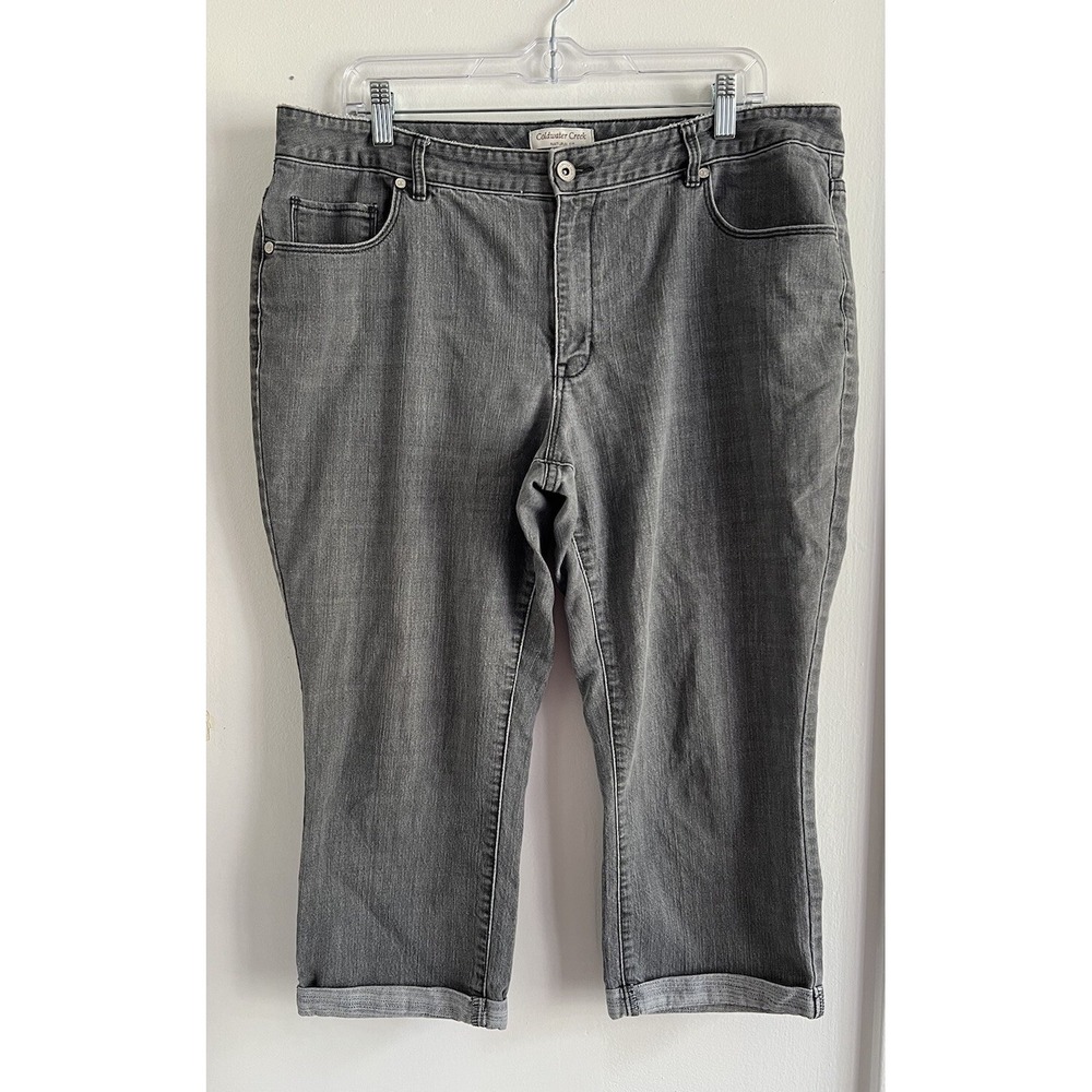 Coldwater Creek Natural Fit Gray Capri Jeans Women's Size‎ 16 Mid Rise Cropped